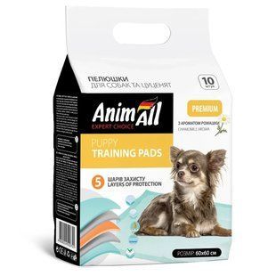 Пеленки AnimAll Puppy Training Pads для собак и щенков, с ароматом ромашки, 60&times;60 см, 10 шт 147961 фото