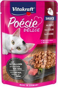 Вологий корм для котів Vitakraft Po&eacute;sie D&eacute;lice pouch серця в соусі, 85 г 35289 фото
