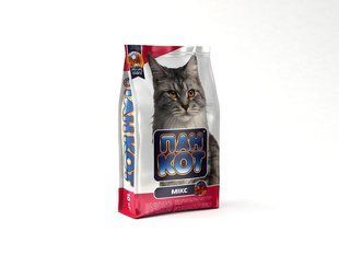 Сухой корм Пан Кот Микс 10 кг для взрослых котов и кошек, рыба, говядина и курица 40015 фото