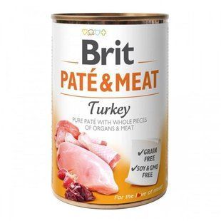 Консерва Brit Pat&eacute; & Meat dog k 400 г для собак паштет с индейкой 100865/100074/0298 фото