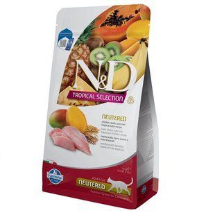 Фармина сухой корм N&D TROPICAL SELECTION CHIECKEN NEUTERED с курицей и тропическими фруктами 1.5 кг 183858 фото