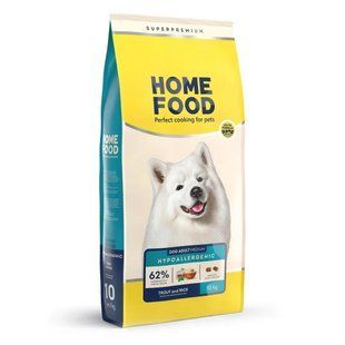 Сухой корм для взрослых собак форель с рисом и овощами Home Food dog Adult Medium гипоаллергенный 10 кг 4820235020330 фото