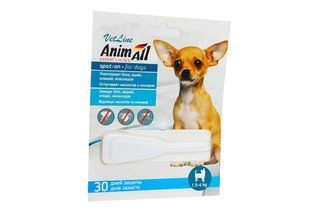 AnimAll VetLine Spot-On краплі від бліх і кліщів для собак, вага 1.5-4 кг 60881 фото