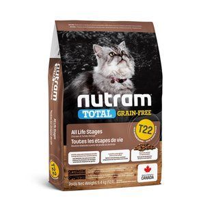 Корм T22 Nutram Total Grain-Free Turkey & Chiken Cat 5.4 кг для взрослых котов со вкусом курицы и индейки T22_(5.4kg) фото