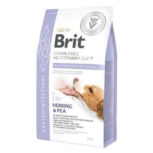 Корм Brit GF VetDiets dog Gastrointestinal 2кг для собак при нарушениях пищеварения селедка, лосось, горох 170945/8134 фото