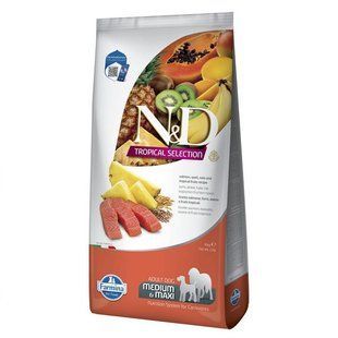 Фарміна сухий корм N&D TROPICAL SELECTION SALMON ADULT MEDIUM & MAXI з лососем та тропічними фруктами, 10 кг, 42385 183872 фото