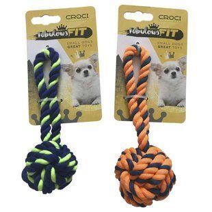 Игрушка для маленьких собак Croci плетеный мяч из каната, зеленый, 16см C6098739 фото