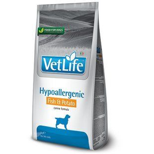 Фарміна сухий корм Vet Life Hypoallergenic Fish & Potato дієт. харчування, при харчовій алергії, 2 кг 25265 160381 фото