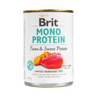 Вологий корм Brit Mono Protein Tuna & Sweet Potato для собак, з тунцем і бататом, 400 г 100836/100055/9742 фото
