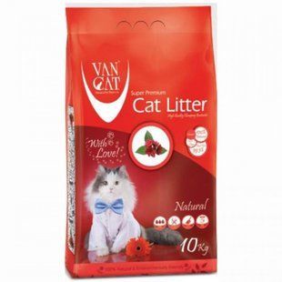 Бентонитовый наполнитель Van Cat Natural 10 кг для кошачьего туалета, без запаха 114473 фото