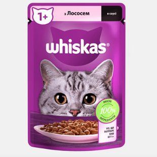 Влажный корм Whiskas для котов, лосось в соусе, 85 г х 28 шт 141602/П фото