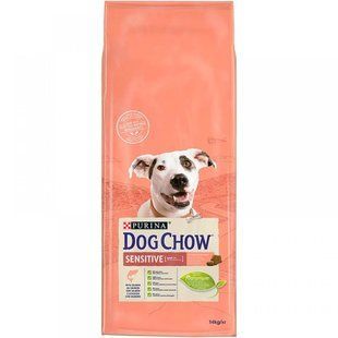 Сухой корм dog Chow Sensitive 14 кг для взрослых собак с лососем 12362422 фото