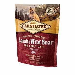 Сухой корм для стерилизованных котов Carnilove Cat Lamb & Wild Boar - Sterilised 400 г (ягненок и кабан) 170193/2324 фото