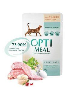 Optimeal консерви для котів з кроликом в білому соусі 0,085 кг х 12 шт B2710702/П фото
