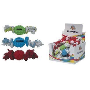 Игрушка для собак CaniAMici шип. мяч с канатом, резина, 25см C6098428 фото