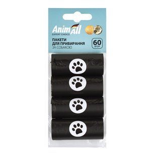 Сменные пакеты AnimAll 4 рулона по 15 штук, черные 181150 фото