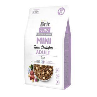 Корм сухой для собак малых пород Brit Care Mini Raw Delights Beef говядина 2 кг 173213 фото