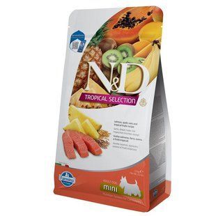 Фарміна сухий корм N&D TROPICAL SELECTION SALMON ADULT MINI з лососем та тропічними фруктами, 1,5 кг, 42354 183866 фото