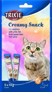 Лакомство Trixie Creamy Snacks для кошек, рыба, 5 шт/упак, 14 г 42683 фото