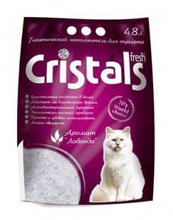 Cristals Frech 4.8 L, 2.1 кг силікагелевий наповнювач з лавандою для котячого туалету Cristal4,8 фото