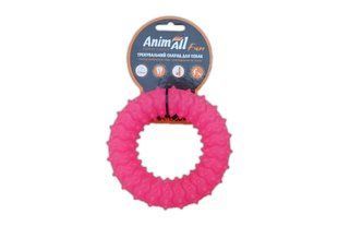 Игрушка для собак AnimAll Fun кольцо с шипами, коралловое, 12 см 88153 фото