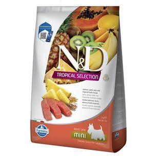 Фарміна сухий корм N&D TROPICAL SELECTION SALMON ADULT MINI з лососем та тропічними фруктами, 5 кг, 42361 183869 фото