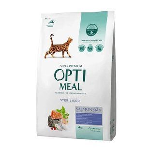 Сухой корм Optimeal для стерилизованных кошек и кастрированных кошек, лосось, 4 кг B1842501 фото