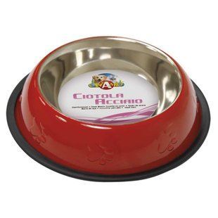 Миска Croci глазурь и чеканка красная на резинке, нерж., 0,24л, 16см C6059706 фото