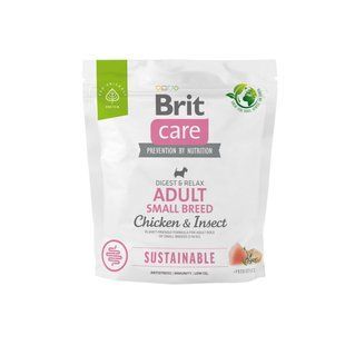 Сухой корм Brit Care Dog Sustainable Adult Small Breed для собак малых пород, с курицей и насекомыми, 1 кг 172172 фото