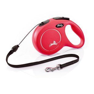 Поводок-рулетка Flexi с тросом New Classic M 8 м / 20 кг Черный 11813 RED Flexi фото