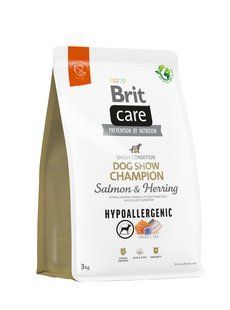 Сухой корм Brit Care Dog Hypoallergenic Dog Show Champion для выставочных собак, с лососем и селедкой, 3 кг 172227 фото
