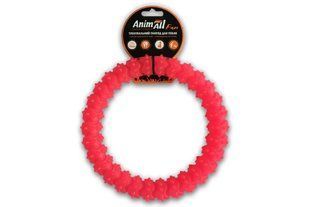 Игрушка для собак AnimAll Fun кольцо с шипами, коралловое, 20 см 88158 фото
