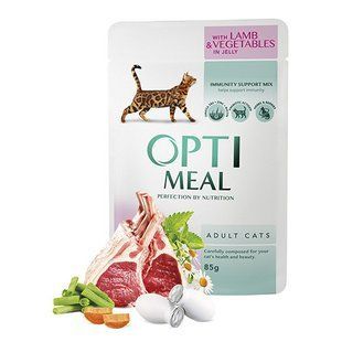 Optimeal консерви для котів з ягням і овочами в желе 0,085 кг х 12 шт B2711202/П фото
