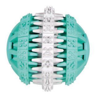 Игрушка для собак мяч DentaFan 7.5 см, резина, белый/зеленый TX-32942 фото