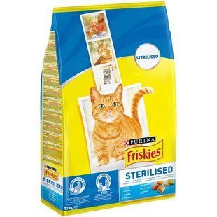 Корм Friskies Sterilised 10 кг для стерилізованих кішок і кастрованих котів з лососем і овочами 12460678 фото