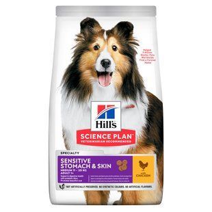 Hill's Science Plan Adult Medium Sensitive Stomach & Skin Chicken 2,5кг корм для собак середніх порід з куркою 604300 фото