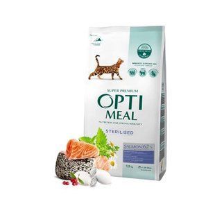 Сухой корм Optimeal для стерилизованных кошек, с лососем, 1.5 кг B1802501 фото