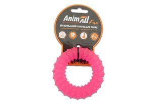 Игрушка для собак AnimAll Fun кольцо с шипами, коралловое, 9 см 88163 фото