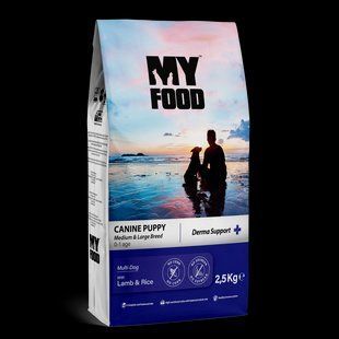 Сухий Корм Myfood Суперпреміум для цуценят середніх та великих порід з Ягням та Рисом 2,5 кг 800929 фото