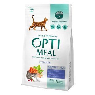 Сухой корм Optimeal для стерилизованных кошек, с лососем, 700 г B1812501 фото