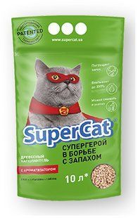 Дерев'яний наповнювач Super cat з ароматизатором 3 кг для котячого туалету 3551 фото