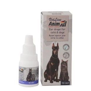 Вушні краплі AnimAll VetLine для котів і собак, 10 мл 69541 фото