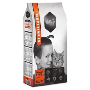 Корм для кошек AMITY Sterilized Salmon, для стерилизованных, с лососем, 1.5KG 092STERSALM1.5KG фото