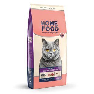 Сухой корм для взрослых кошек индейка и утка Home Food Cat Adult для британских и шотландских пород 10 кг 4820235021207 фото