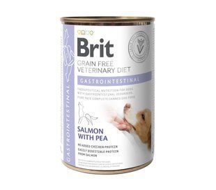 Вологий корм Brit GF VetDiet Gastrointestinal для собак, при проблемах з травленням, лосось та горошок, 400 г 100287 фото