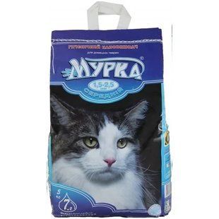 Бентонитовый наполнитель средний Мурка для туалета кошек 5 кг, 1.5 - 2.5 мм tv0889 фото