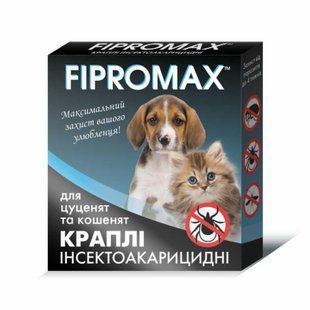 Краплі Fipromax для кошенят і цуценят вагою 1,5-4 кг,2 піп./уп. НФ-00001691(F-001) фото