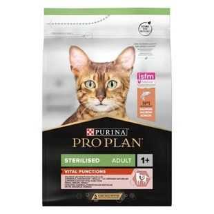 Сухий корм Purina Pro Plan Cat Sterilised Salmon для стерилізованих котів, з лососем, 3 кг 12539001 фото