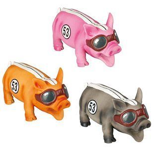Flamingo RACEPIG игрушка для собак, гоночный поросенок реалистично хрюкающий, латекс 21х10х12 см 512557 фото