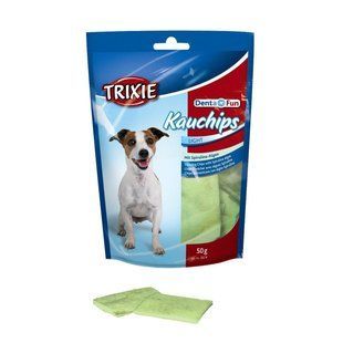 Ласощі для собак Trixie Пластинки для чищення зубів з спіруліна Denta Fun 50 г 2674 фото